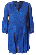 Pleated Dress with Front Tie