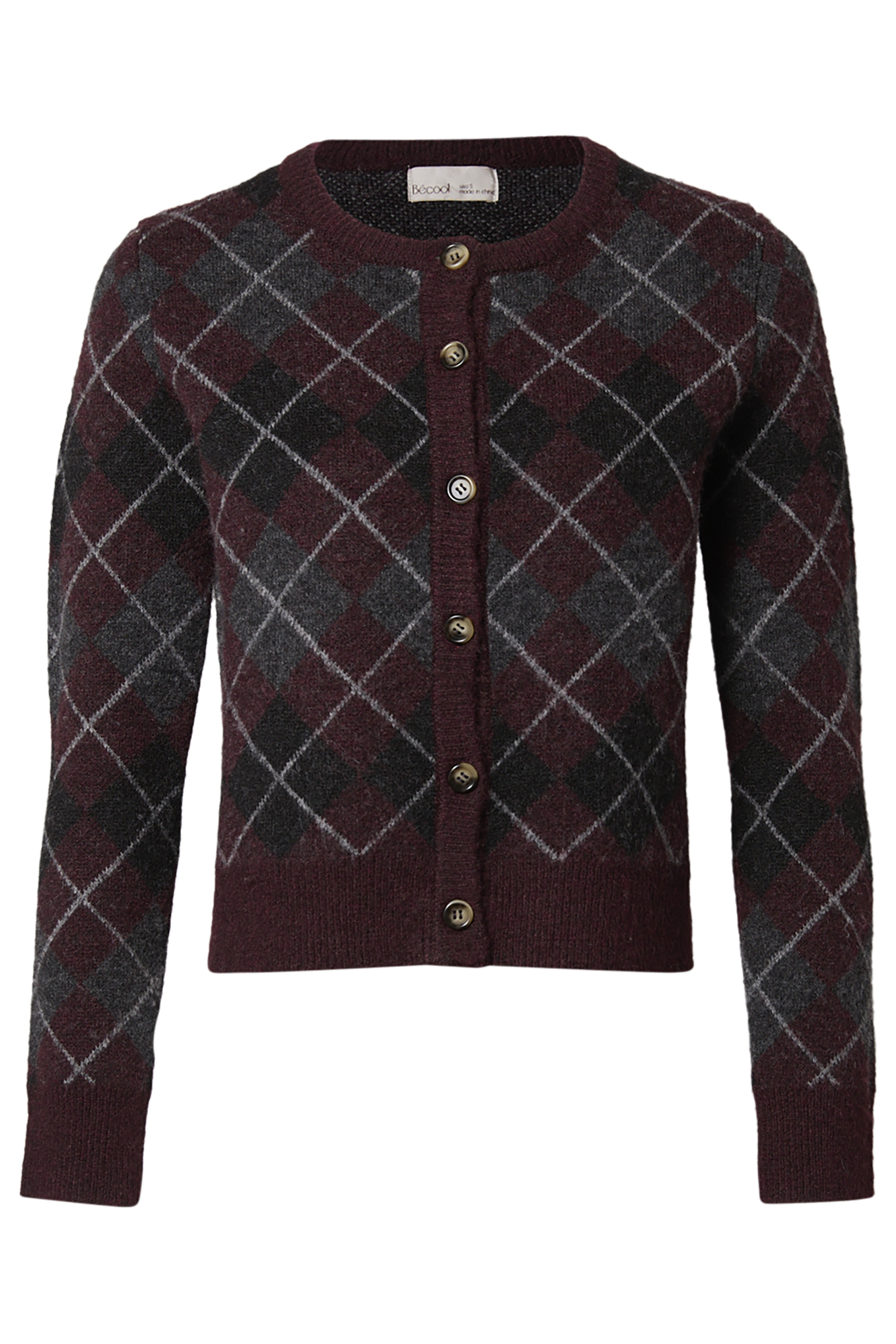 Argyle Print Cardigan