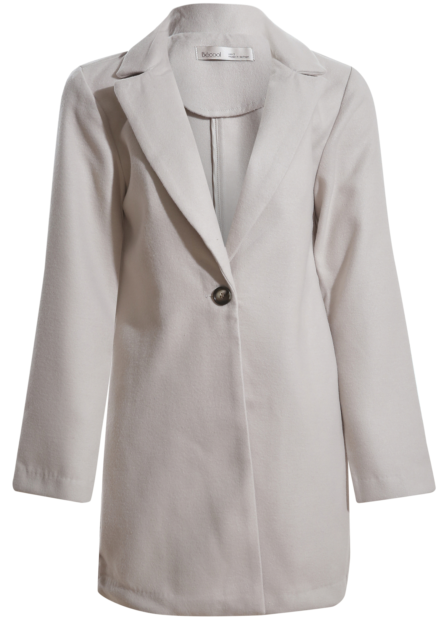 Single Button Front Coat