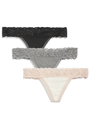 Kourtney Cotton Pack Thong Gray