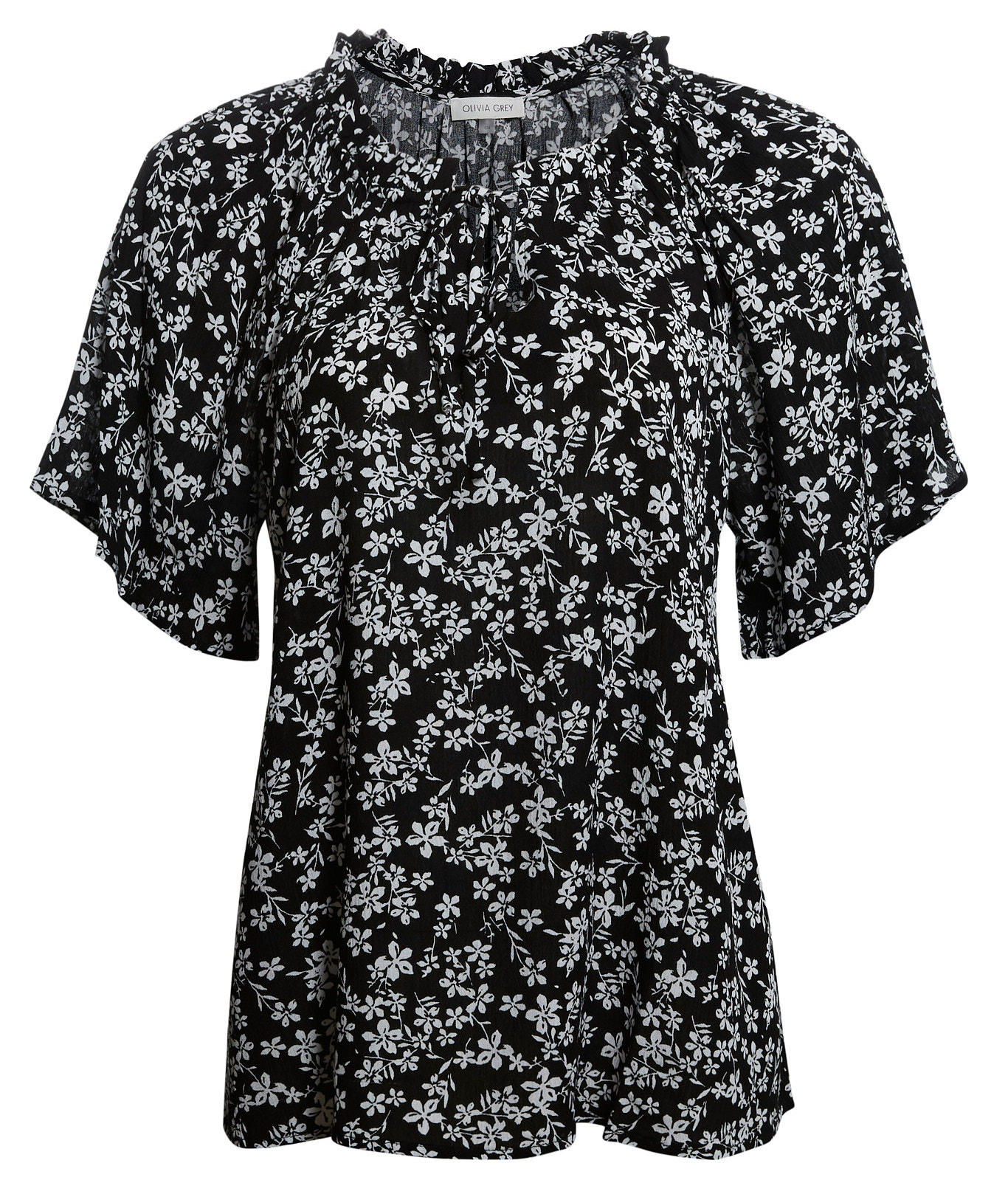 Split Neck Floral Top