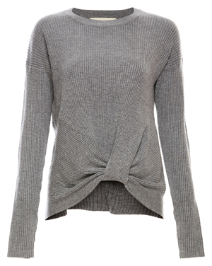 Front Knot Long Sleeve Knit Top