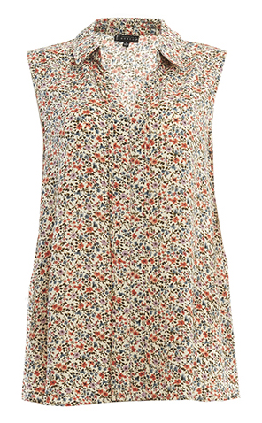 Sleeveless Vintage Print Top