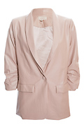 Vegan Leather Ruched Blazer