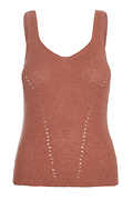 Eyelet Sleeveless Knit Tops