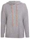 Democracy Contrast Hoodie Tie Sweater