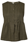 Pleated Button Front Blouse